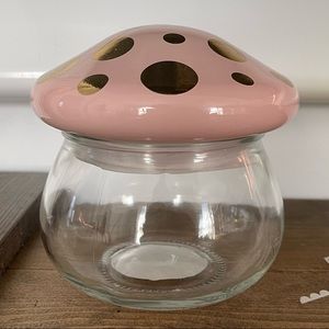 Target Bullseye Playground Pink Gold Glass Mushroom Jar NWT